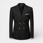 Double Breasted Suit Jacket Peak Lapel Regular Fit for Men
