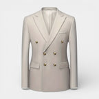 Double Breasted Suit Jacket Peak Lapel Regular Fit for Men