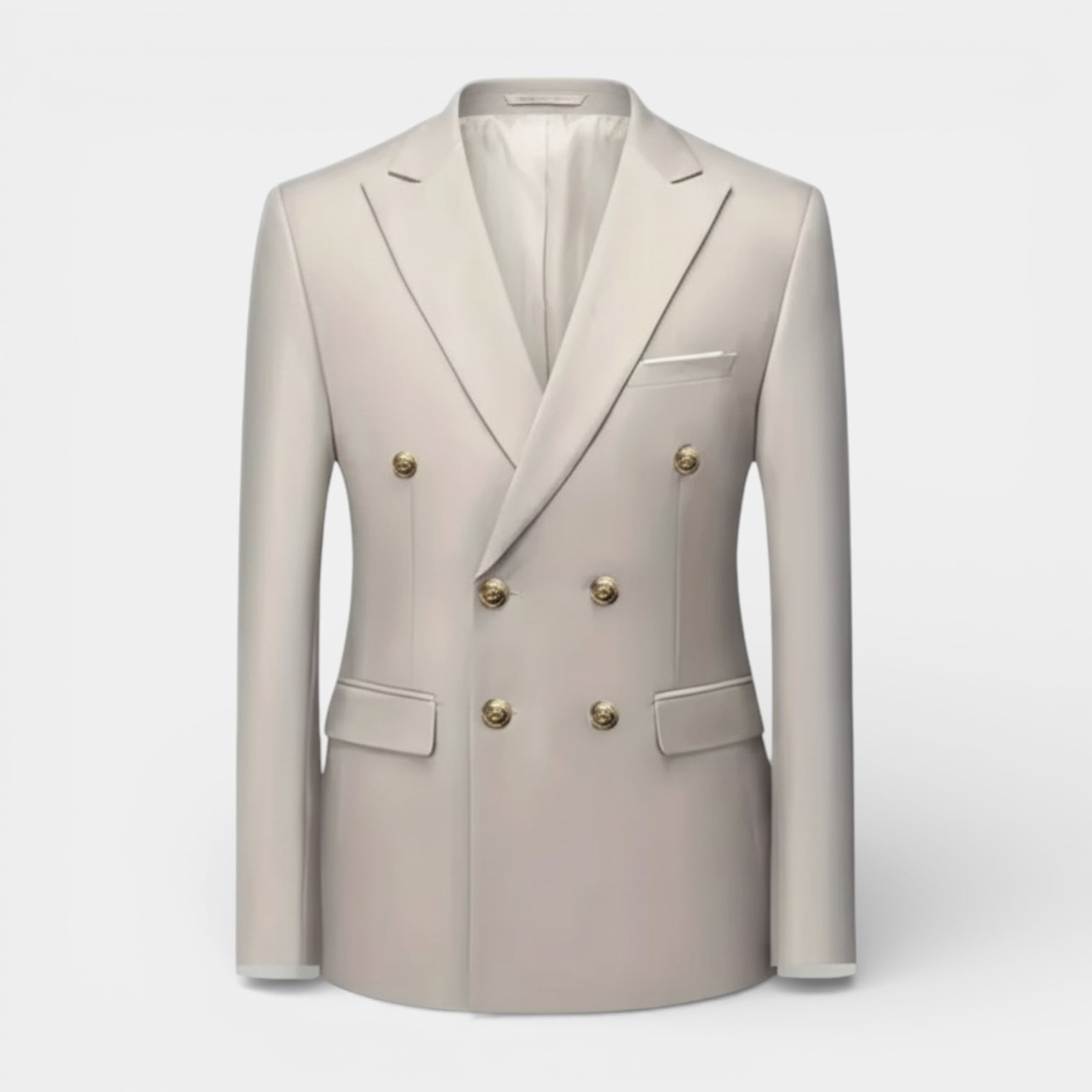 Double Breasted Suit Jacket Peak Lapel Regular Fit for Men