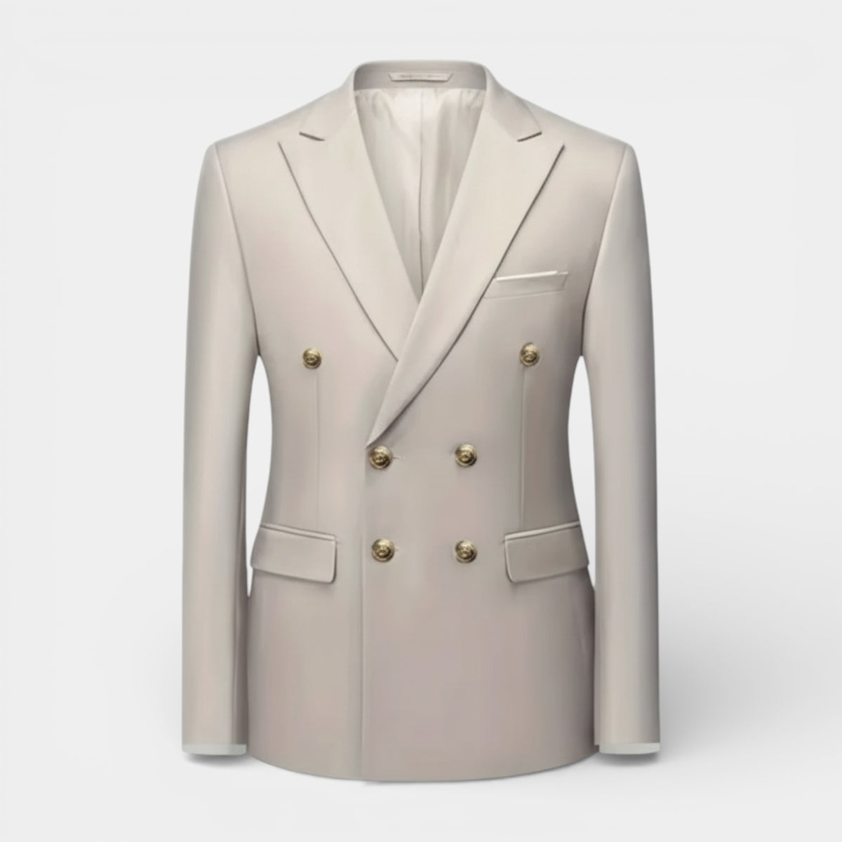 Double Breasted Suit Jacket Peak Lapel Regular Fit for Men