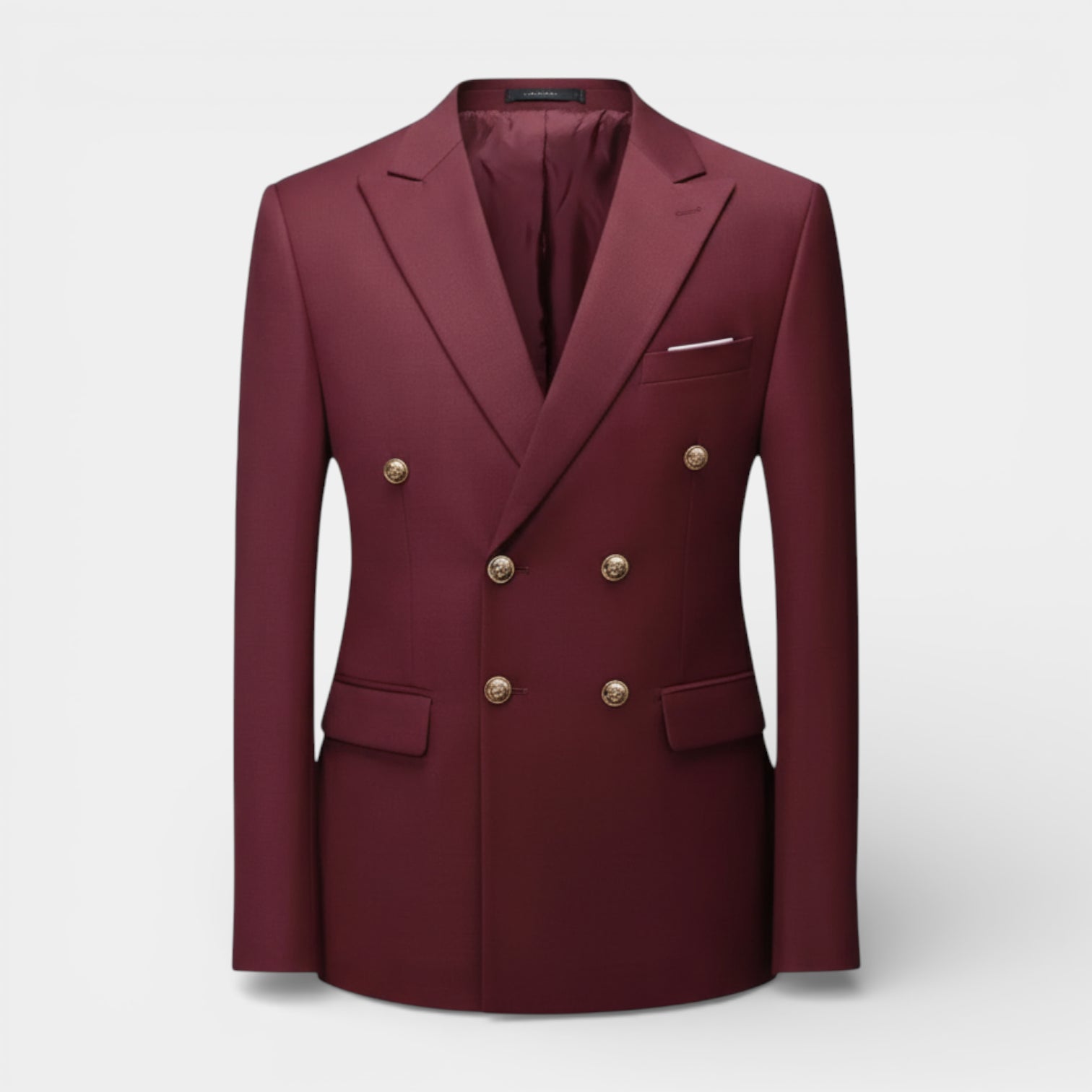 Double Breasted Suit Jacket Peak Lapel Regular Fit for Men