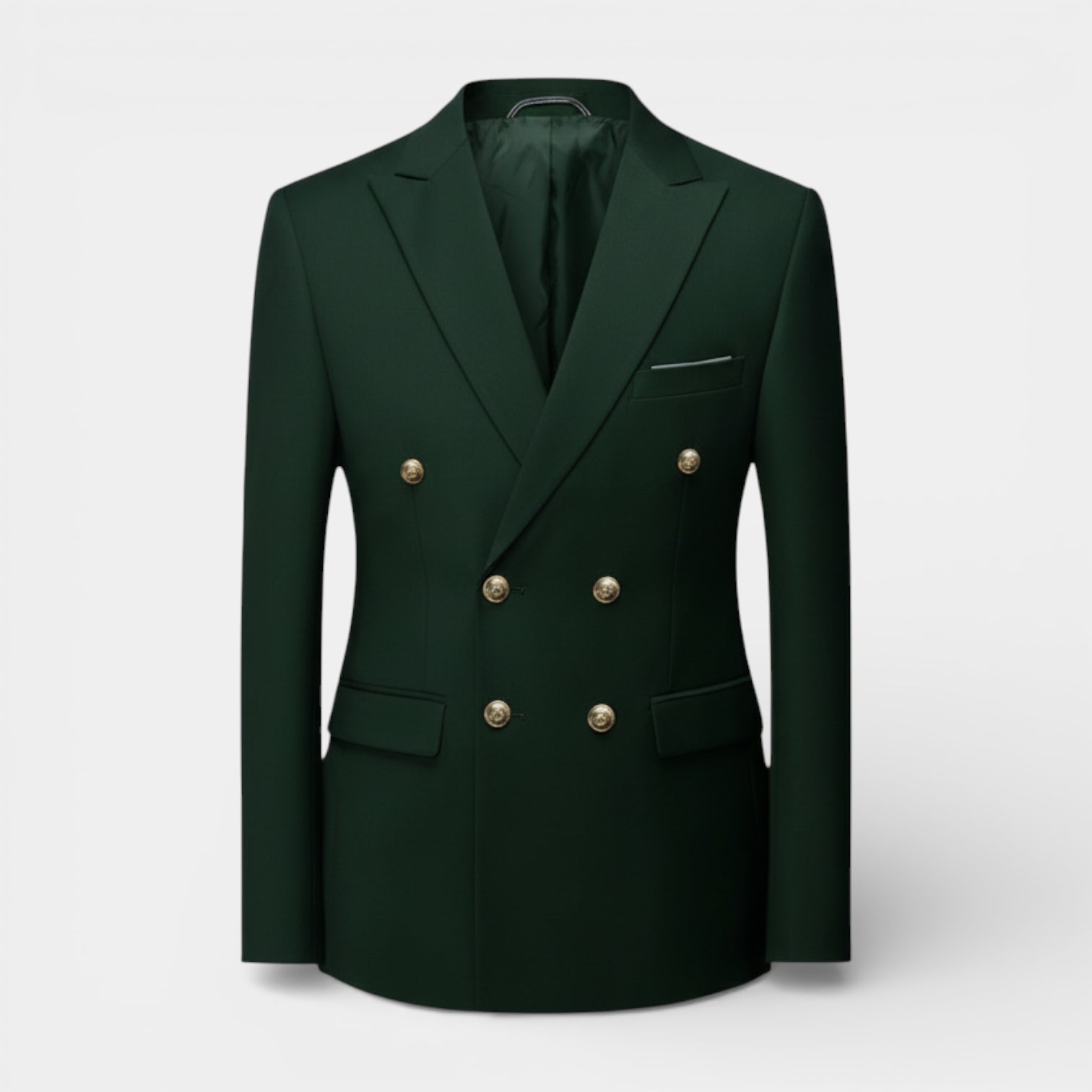 Double Breasted Suit Jacket Peak Lapel Regular Fit for Men
