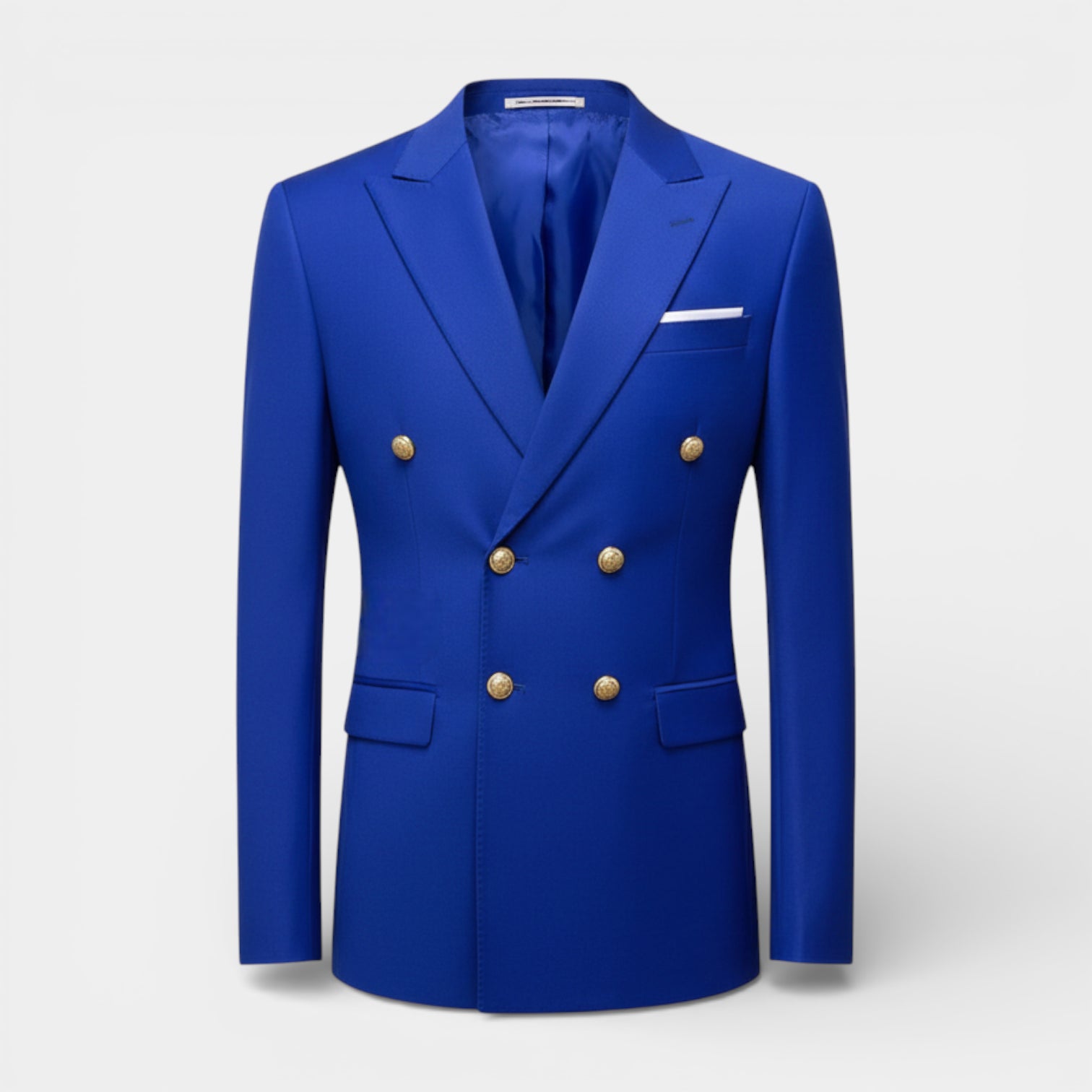 Double Breasted Suit Jacket Peak Lapel Regular Fit for Men