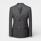 Double Breasted Suit Jacket Peak Lapel Regular Fit for Men