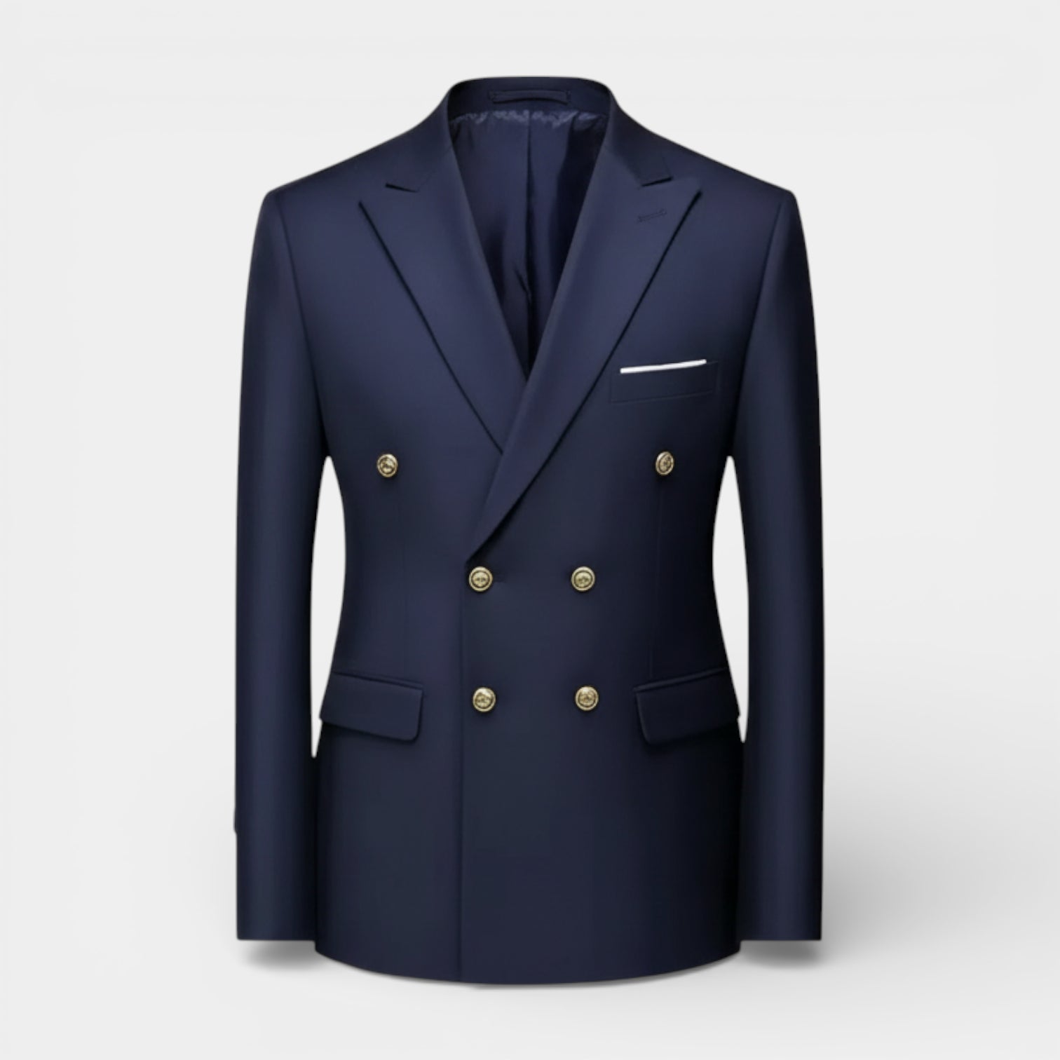 Double Breasted Suit Jacket Peak Lapel Regular Fit for Men