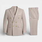 Double Breasted Suit Jacket Peak Lapel Regular Fit for Men