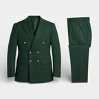 Double Breasted Suit Jacket Peak Lapel Regular Fit for Men