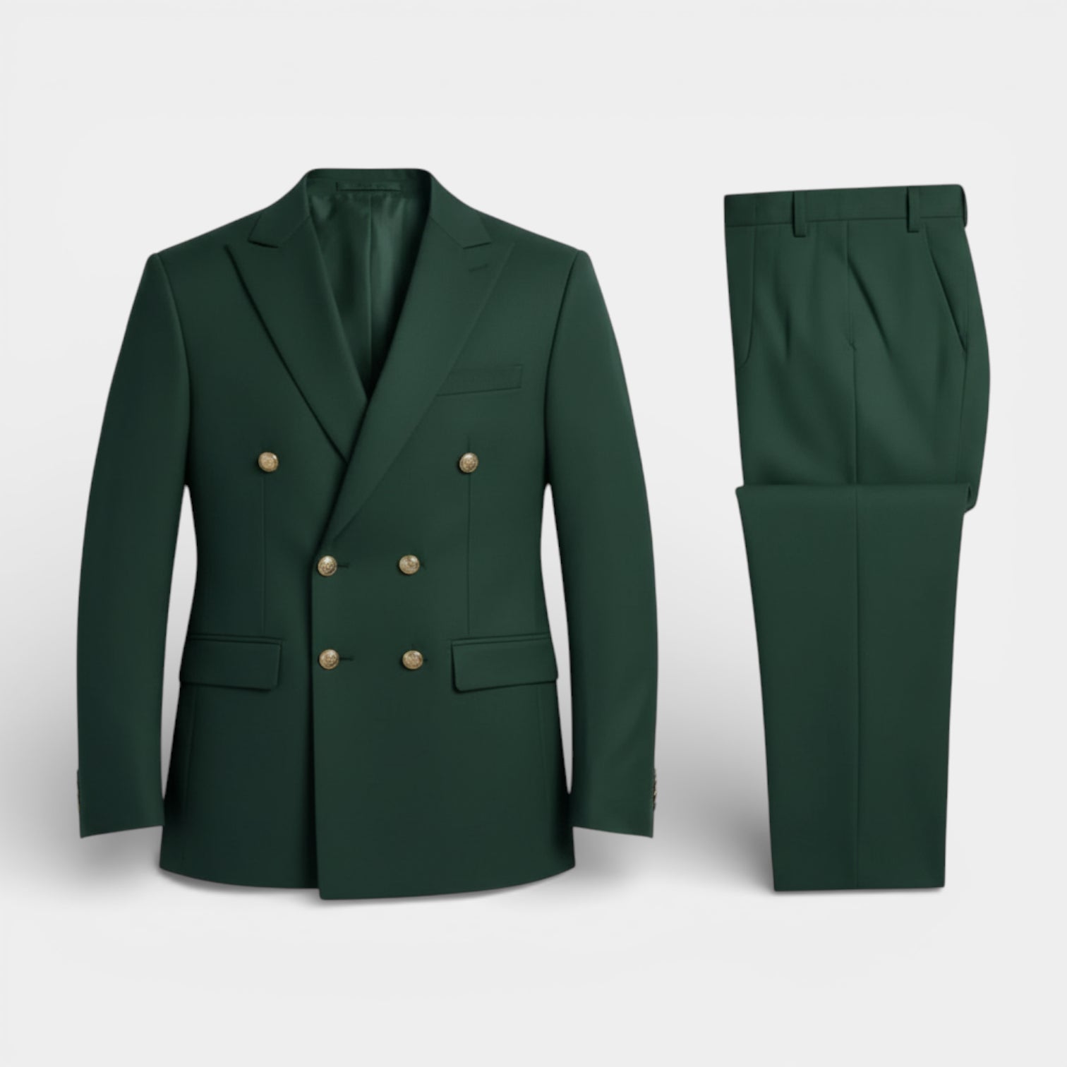 Double Breasted Suit Jacket Peak Lapel Regular Fit for Men