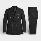 Double Breasted Suit Jacket Peak Lapel Regular Fit for Men
