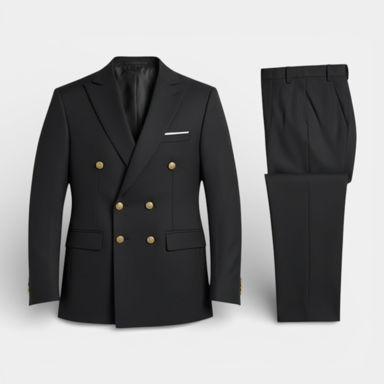 Double Breasted Suit Jacket Peak Lapel Regular Fit for Men
