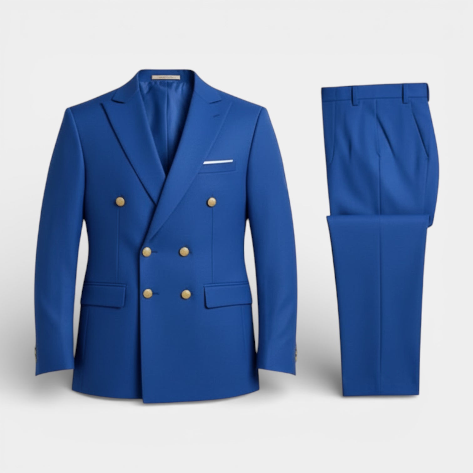 Double Breasted Suit Jacket Peak Lapel Regular Fit for Men