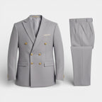 Double Breasted Suit Jacket Peak Lapel Regular Fit for Men