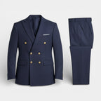 Double Breasted Suit Jacket Peak Lapel Regular Fit for Men