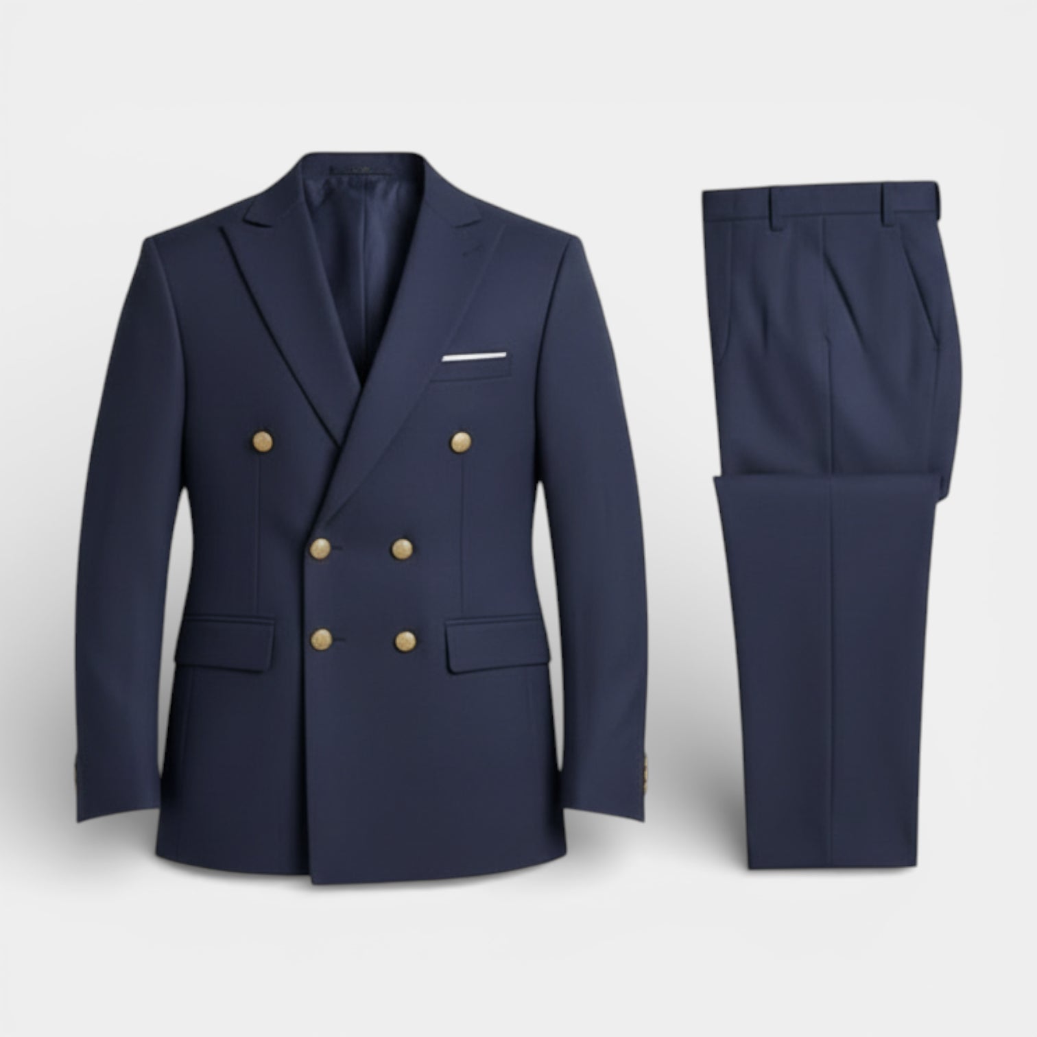 Double Breasted Suit Jacket Peak Lapel Regular Fit for Men