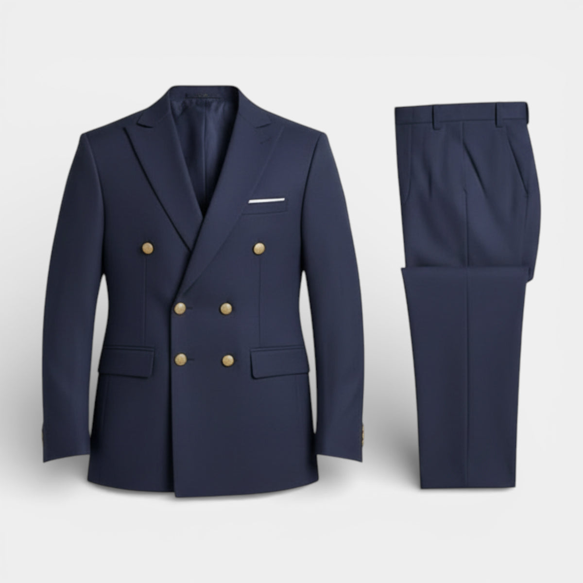 Double Breasted Suit Jacket Peak Lapel Regular Fit for Men