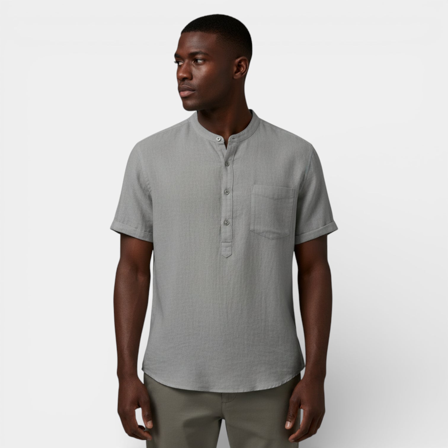 Henley Shirt Short Sleeve Regular Fit for Men