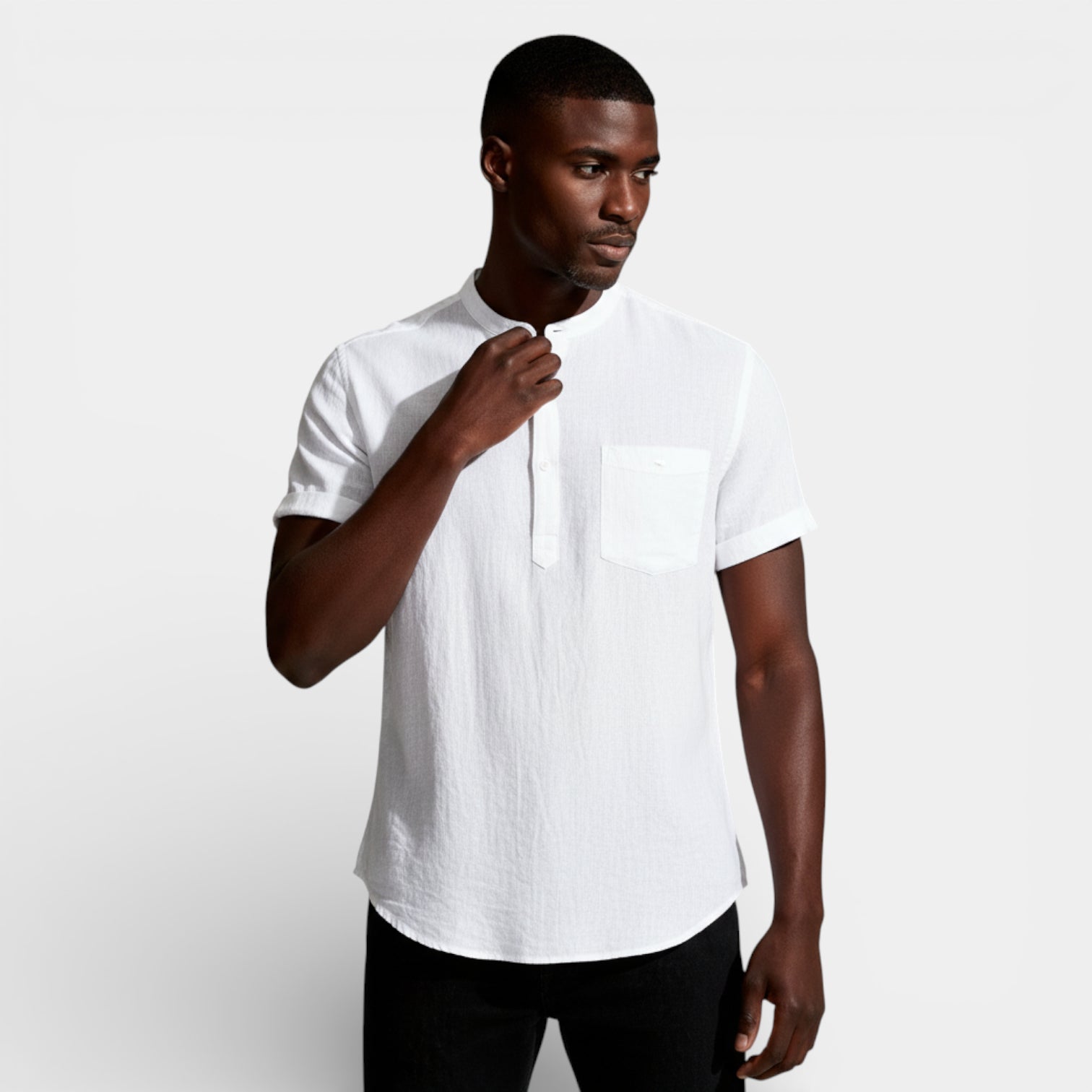 Henley Shirt Short Sleeve Regular Fit for Men