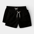 Solid Swim Shorts Elastic Drawstring Waist for Men