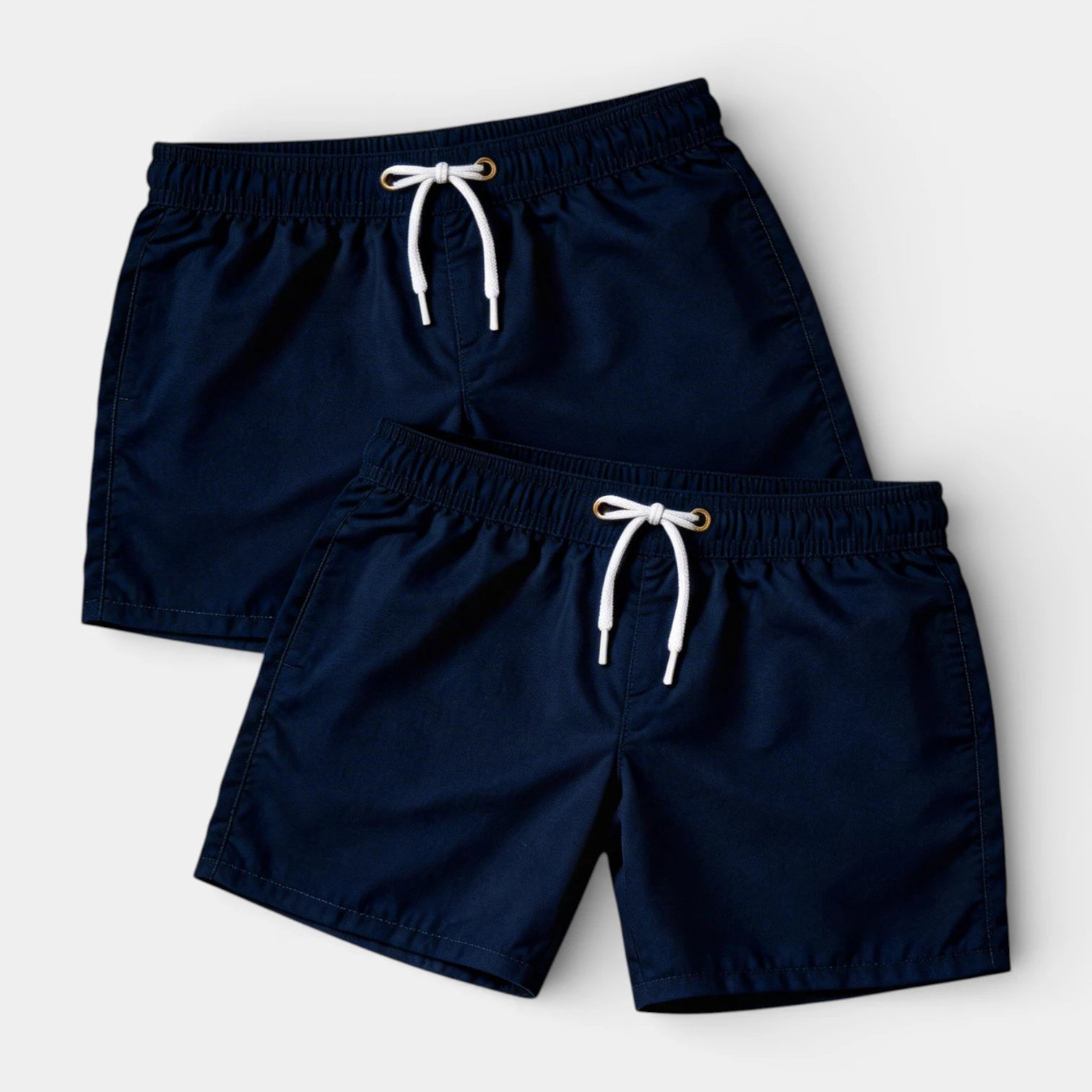 Solid Swim Shorts Elastic Drawstring Waist for Men