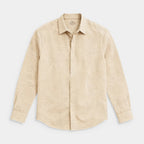 Textured Button-Up Shirt Spread Collar for Men