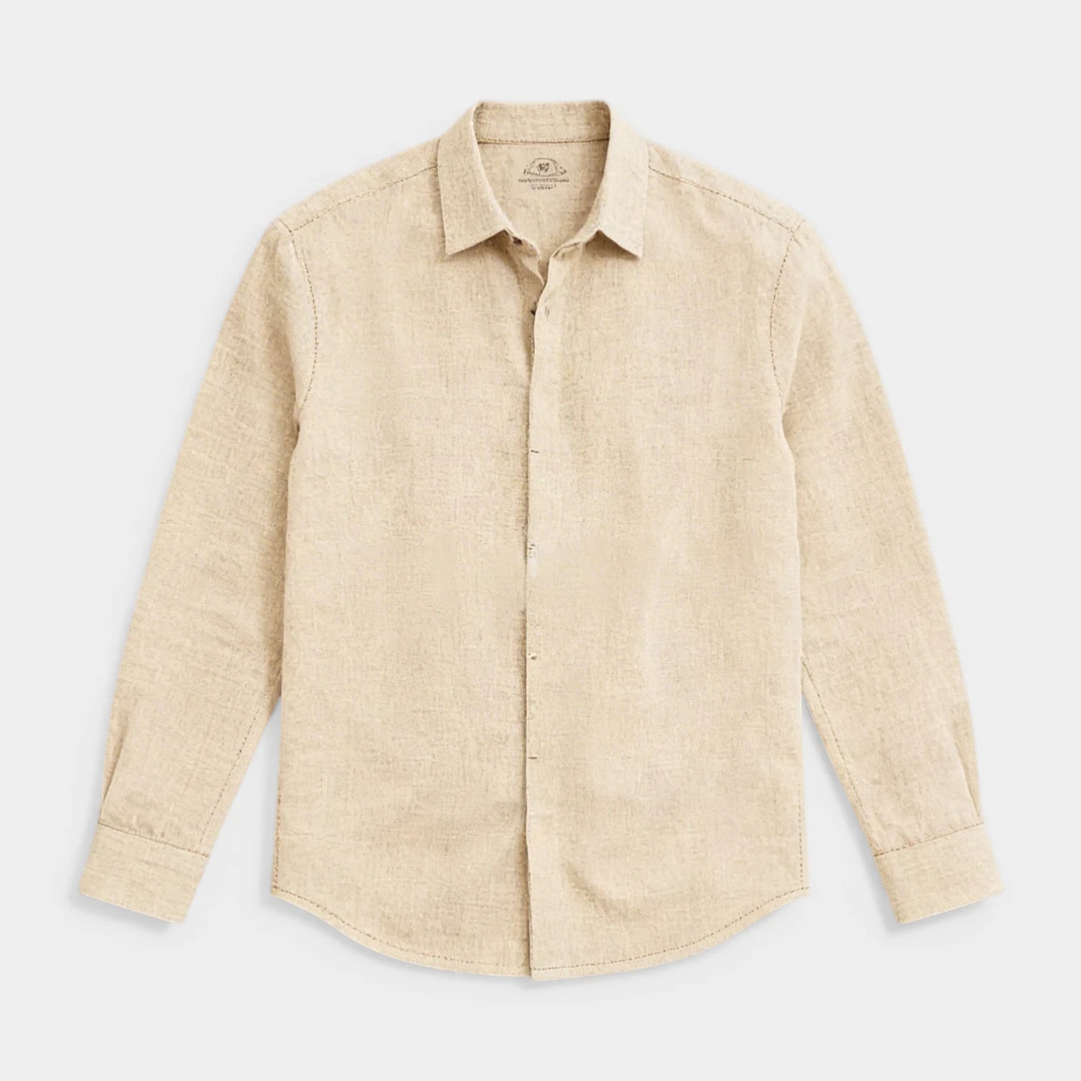 Textured Button-Up Shirt Spread Collar for Men