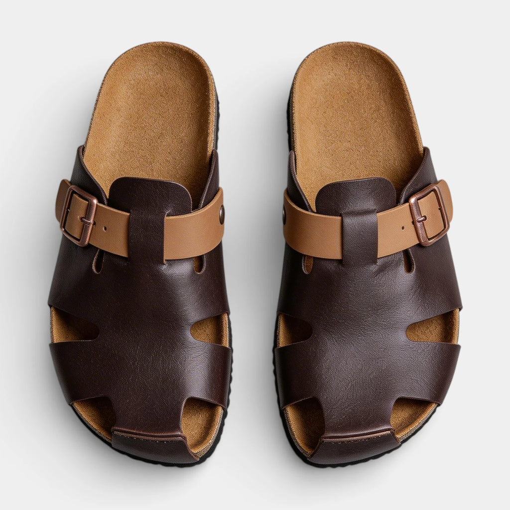 Open Toe Slide Sandals Buckle Strap for Men