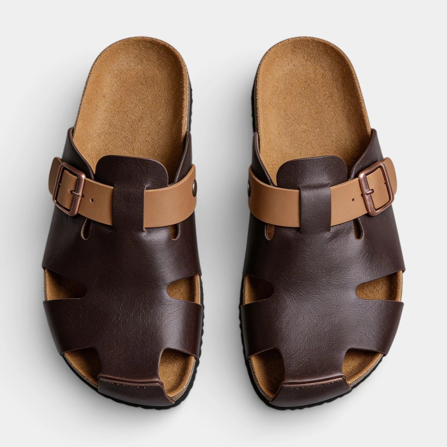 Open Toe Slide Sandals Buckle Strap for Men