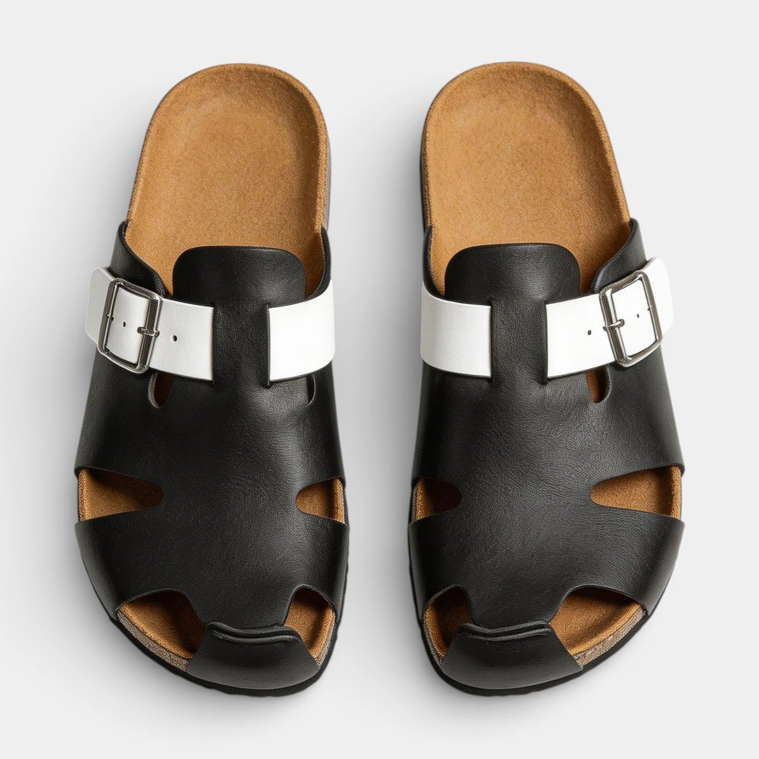 Open Toe Slide Sandals Buckle Strap for Men