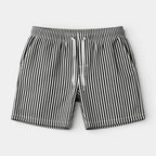 Striped Drawstring Shorts Elastic Waist Relaxed Fit for Men