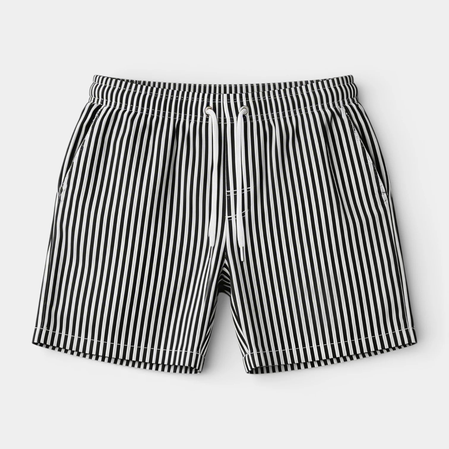 Striped Drawstring Shorts Elastic Waist Relaxed Fit for Men
