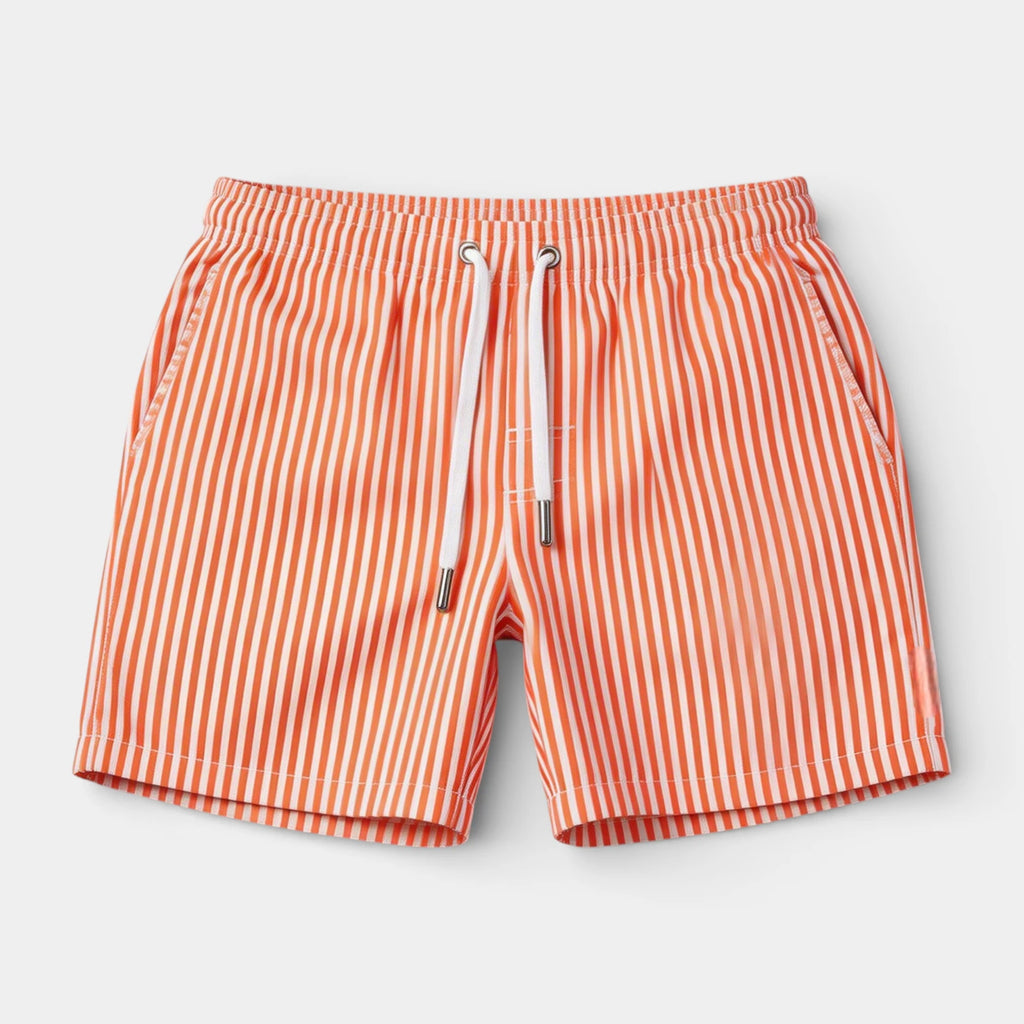 Striped Drawstring Shorts Elastic Waist Relaxed Fit for Men