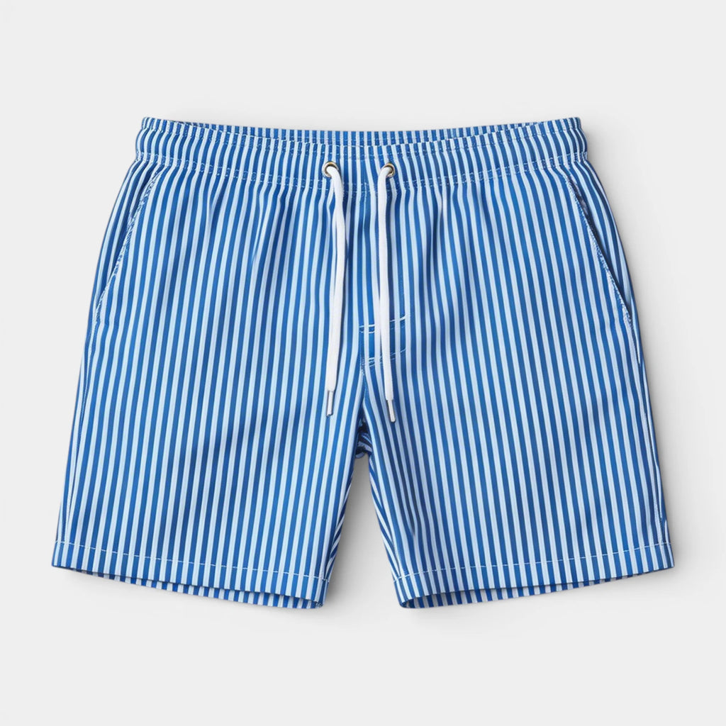 Striped Drawstring Shorts Elastic Waist Relaxed Fit for Men