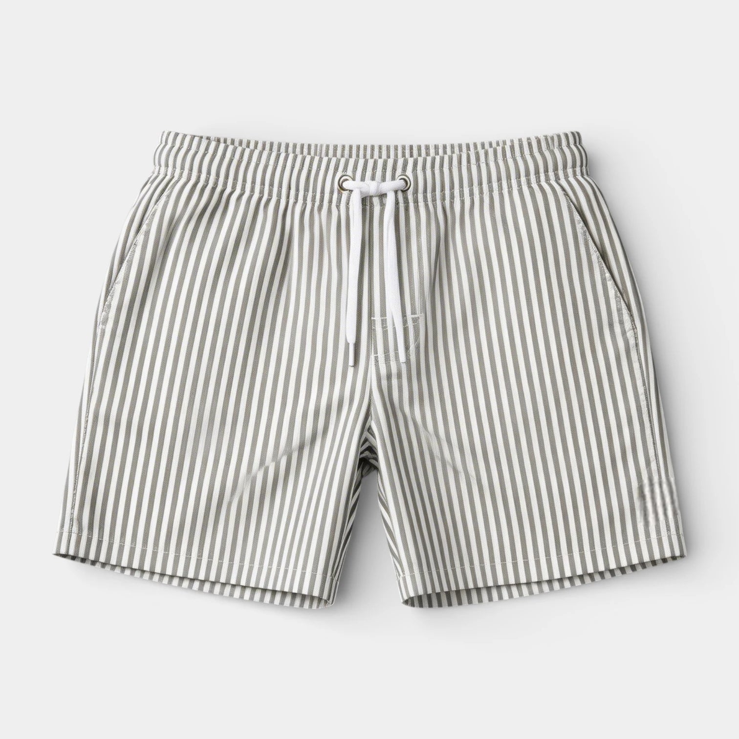 Striped Drawstring Shorts Elastic Waist Relaxed Fit for Men