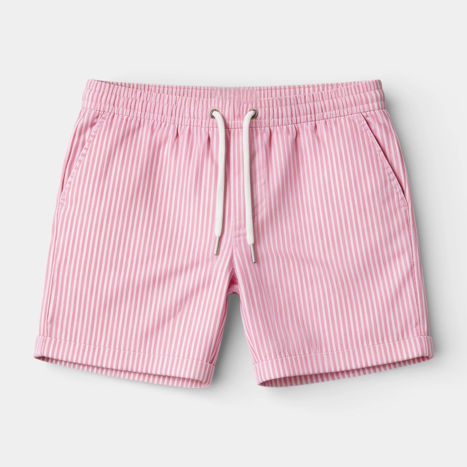 Striped Drawstring Shorts Elastic Waist Relaxed Fit for Men