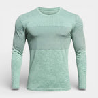 Textured Panel Crew Neck Shirt Regular Fit for Men