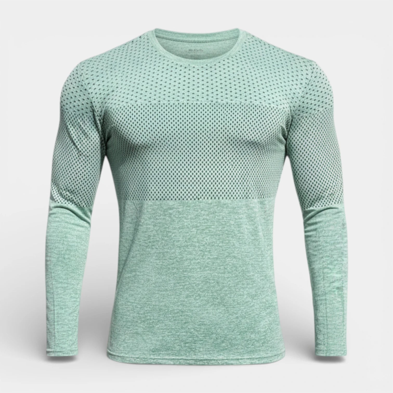 Textured Panel Crew Neck Shirt Regular Fit for Men