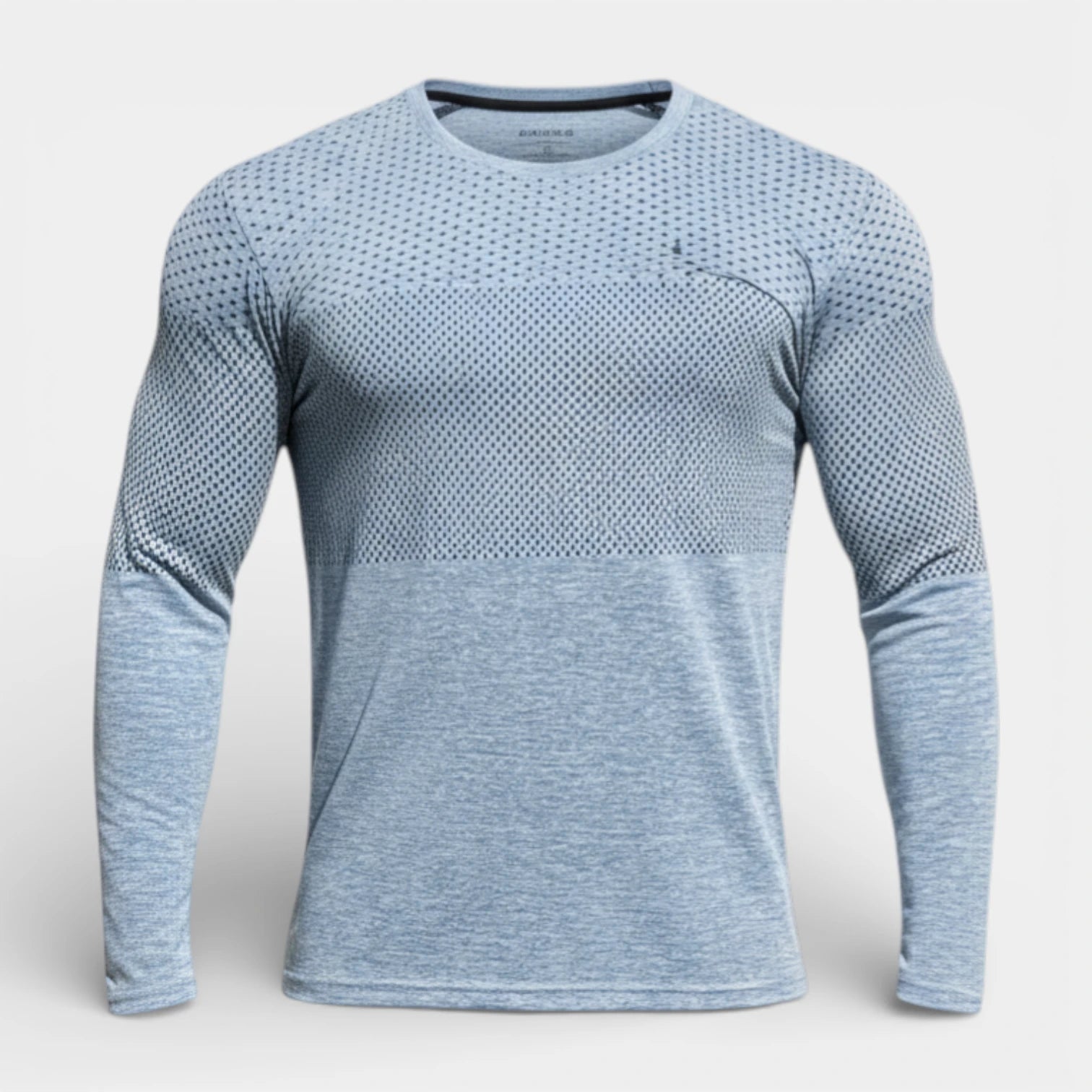 Textured Panel Crew Neck Shirt Regular Fit for Men
