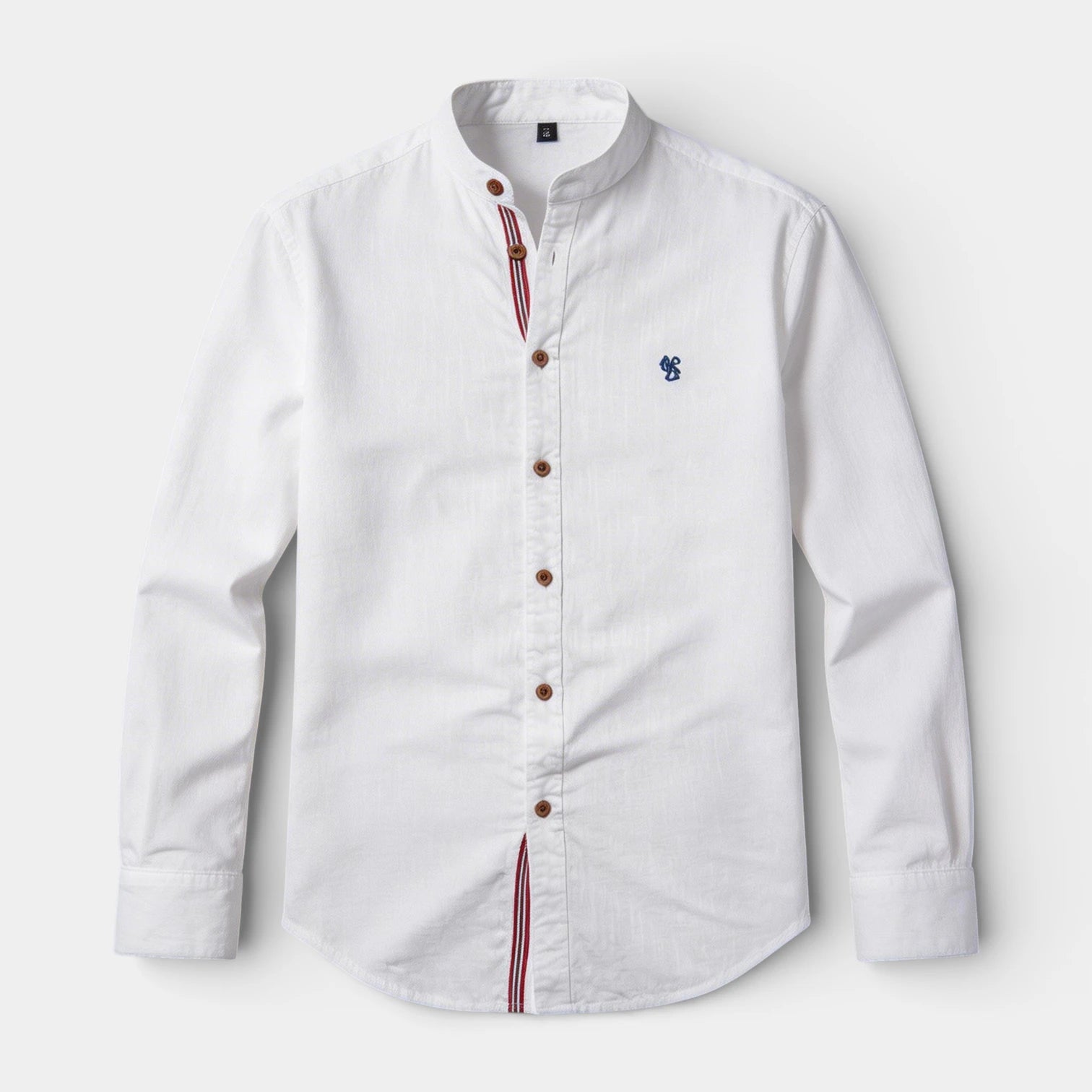 Stand Collar Button-Up Shirt Regular Fit for Men