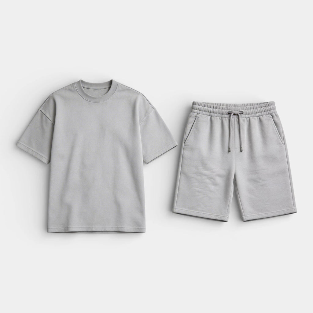 Short Sleeve Crew Neck Tee and Shorts Lounge Set for Men