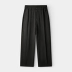 Pleated Front Straight Leg Trousers Elastic Waist for Men