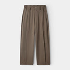 Pleated Front Straight Leg Trousers Elastic Waist for Men
