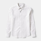Textured Button-Up Shirt Spread Collar for Men