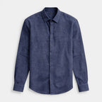 Textured Button-Up Shirt Spread Collar for Men