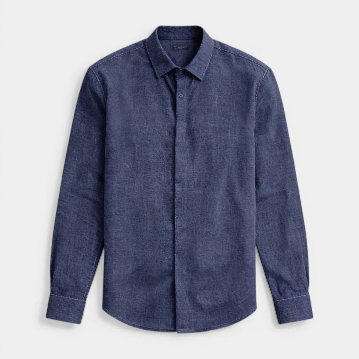 Textured Button-Up Shirt Spread Collar for Men