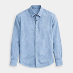 Textured Button-Up Shirt Spread Collar for Men