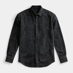 Textured Button-Up Shirt Spread Collar for Men