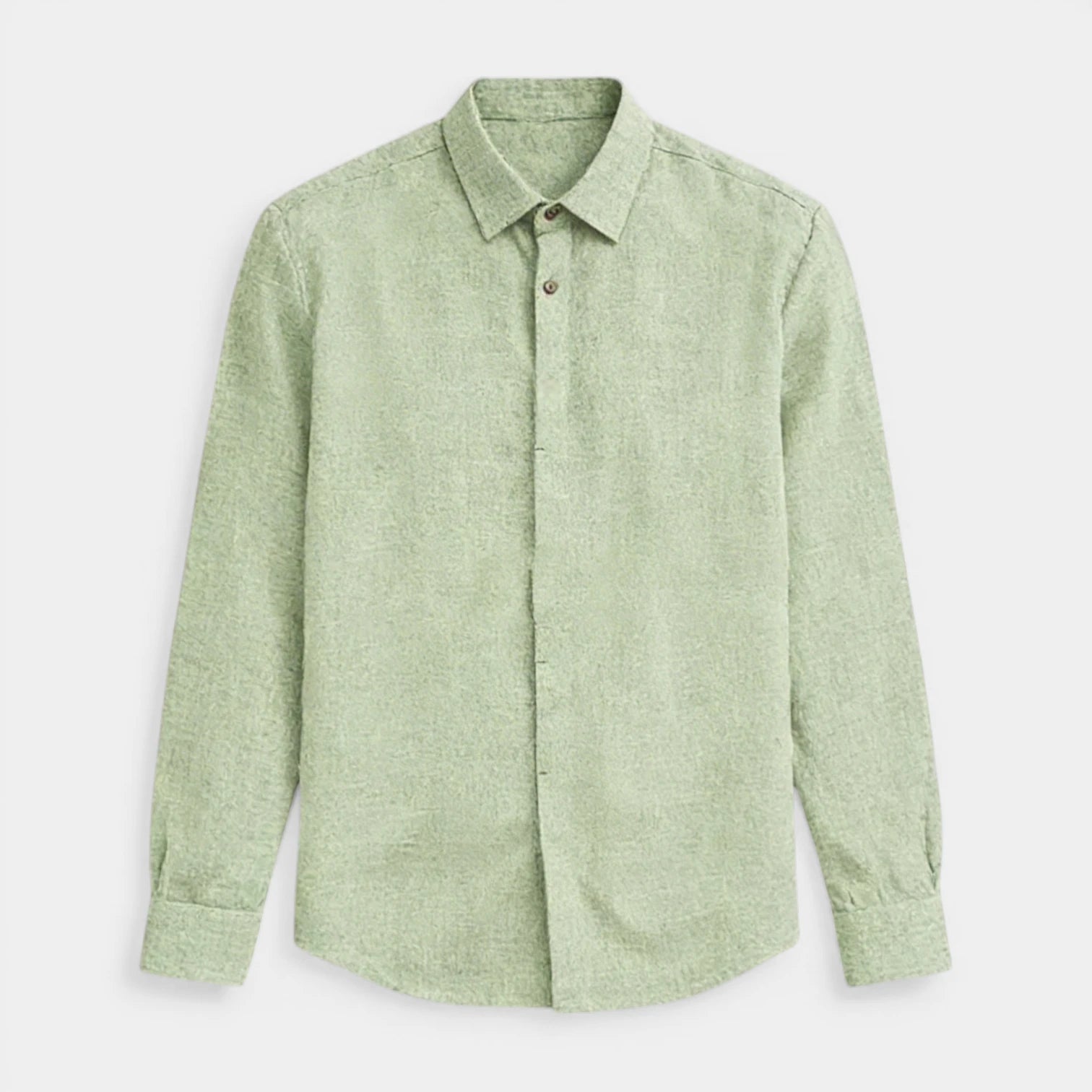 Textured Button-Up Shirt Spread Collar for Men