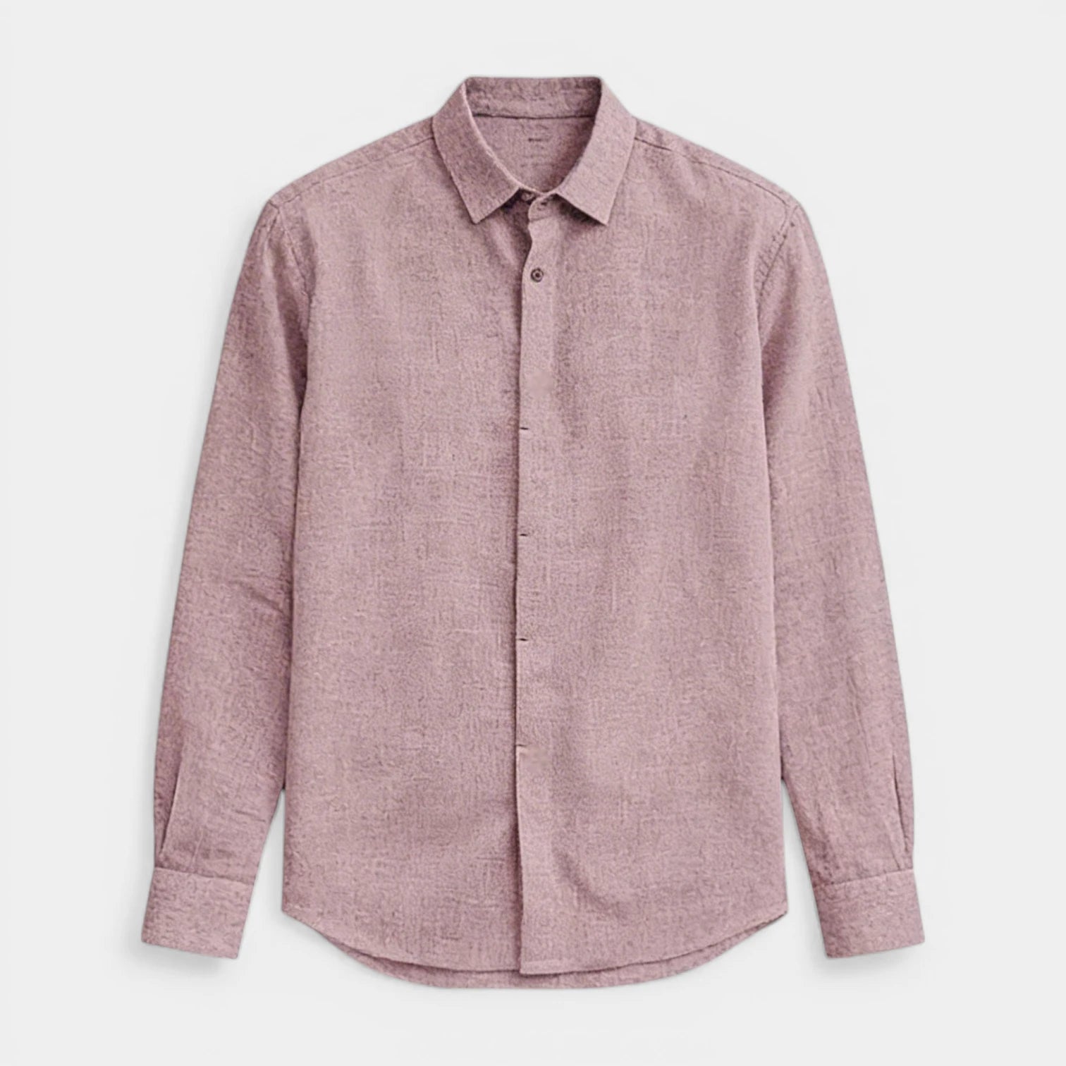 Textured Button-Up Shirt Spread Collar for Men