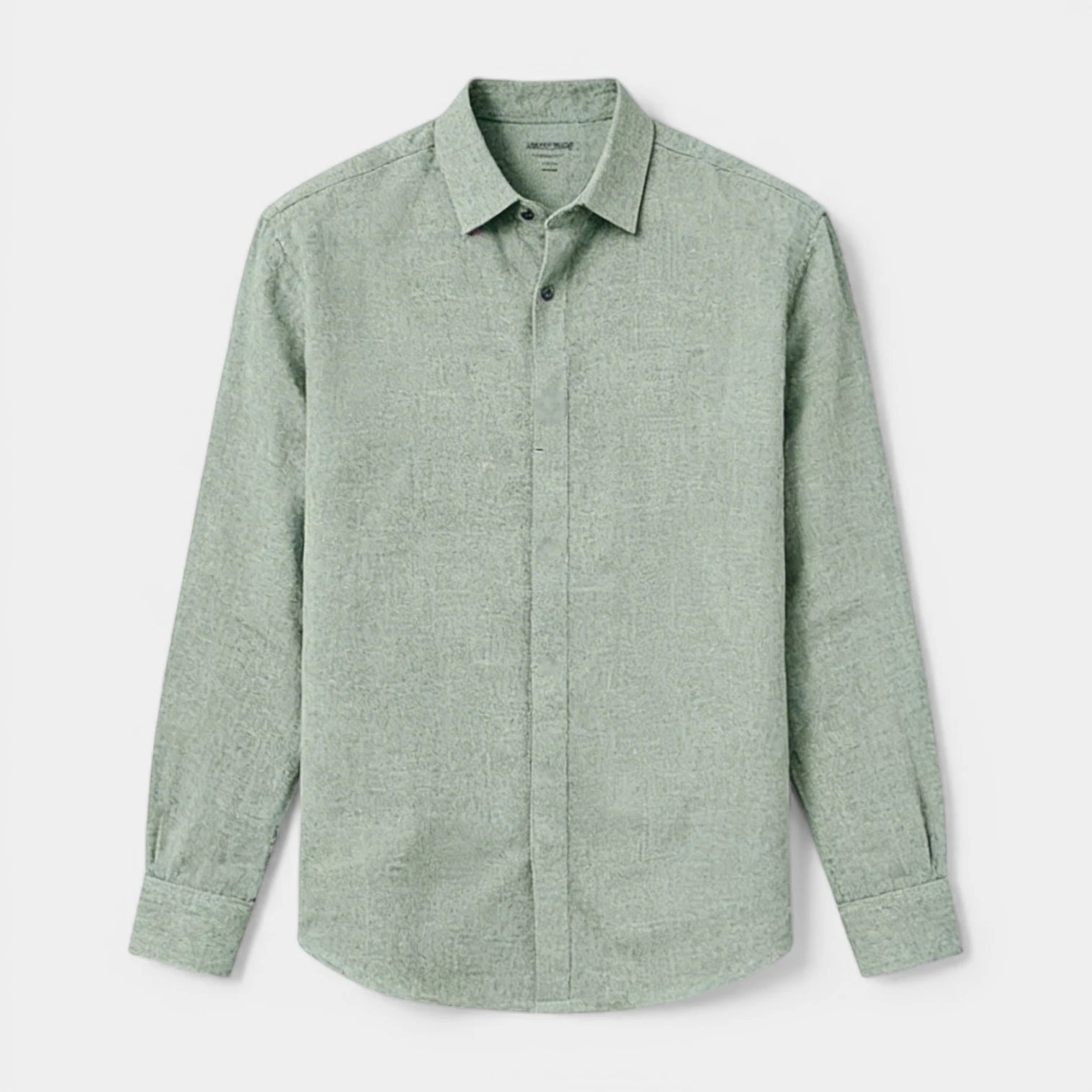 Textured Button-Up Shirt Spread Collar for Men
