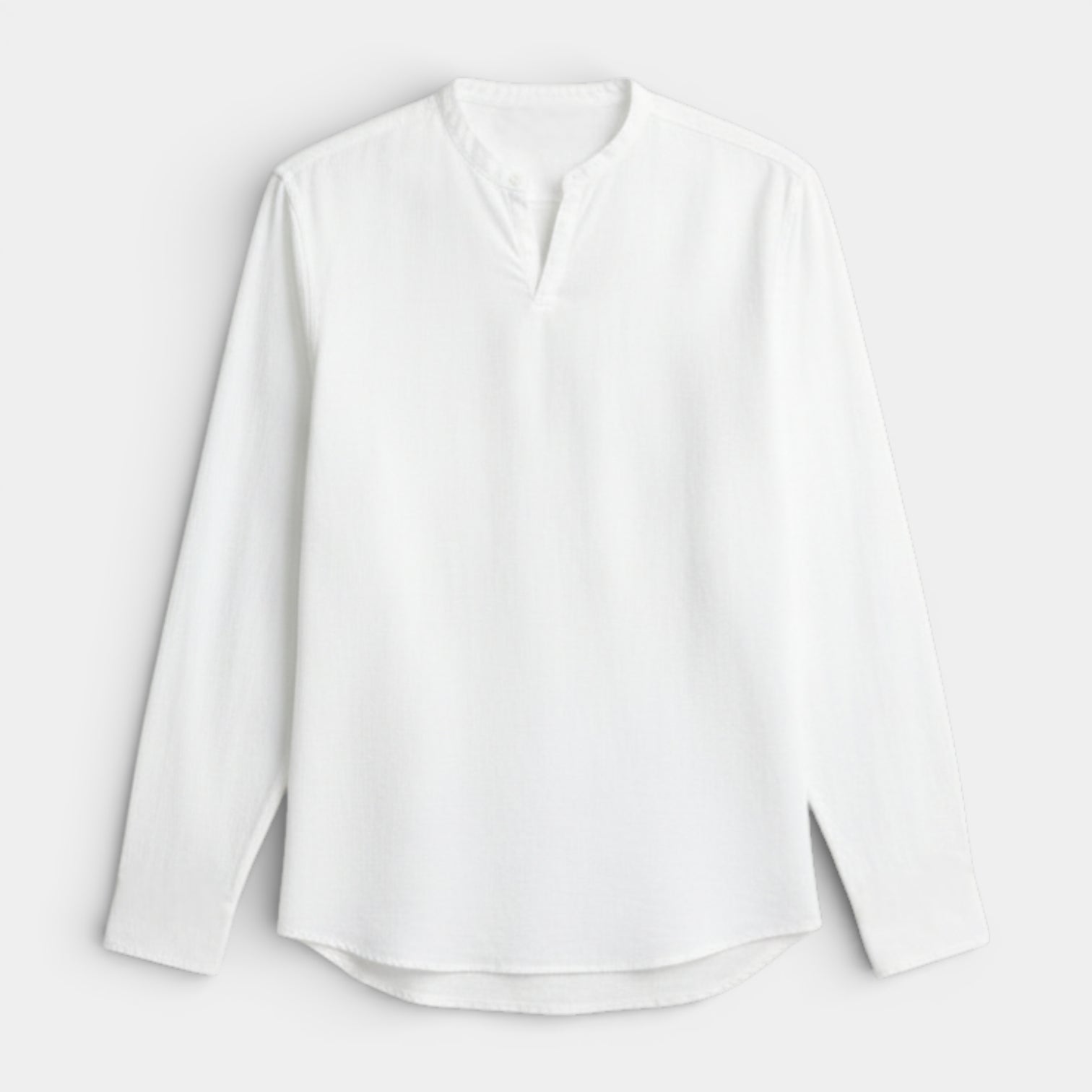 Split-Neck Pullover Shirt Long Sleeve Regular Fit for Men